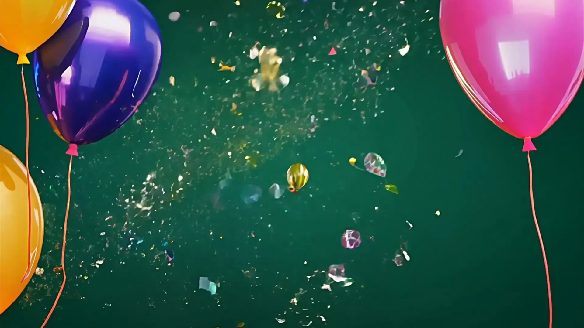 Multicolor Balloon and Confetti Background for Birthday Video Project